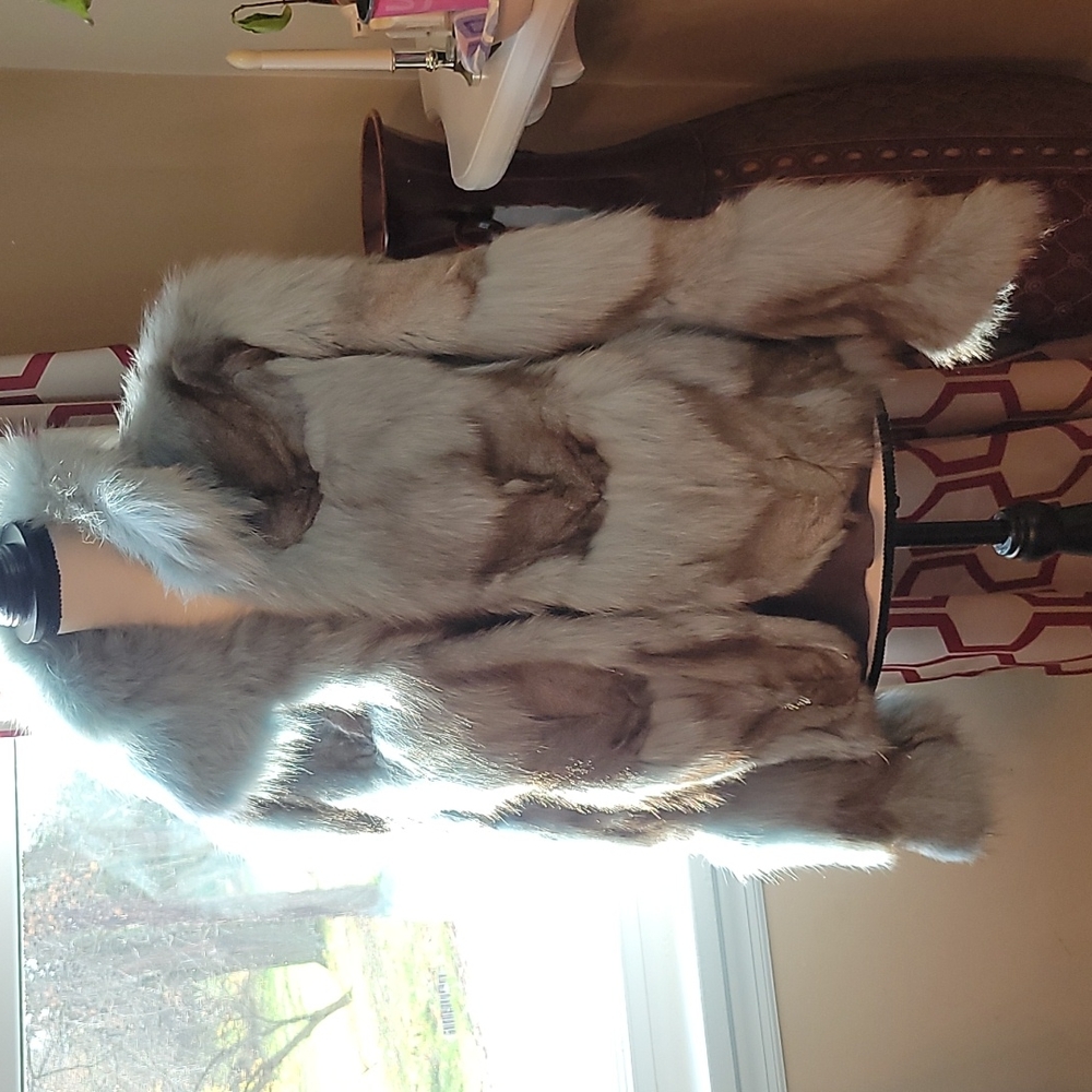 Gorgeous Teal/Brown Rabbit Fur Jacket, Size M